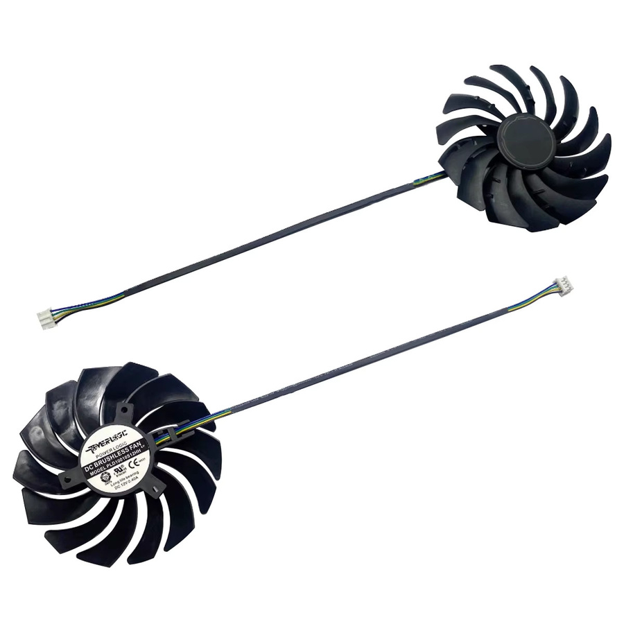 MSI Ersatzlüfter Set für RX6700XT RX6600XT RX6650XT MECH 2x Grafikkarten Lüfter Schwarz 95mm pld10010b12hh - Bild 2