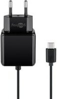 goobay Ladegerät mit 1,5m USB-C Anschlusskabel 3,0A (15W), Schwarz - Bild 1