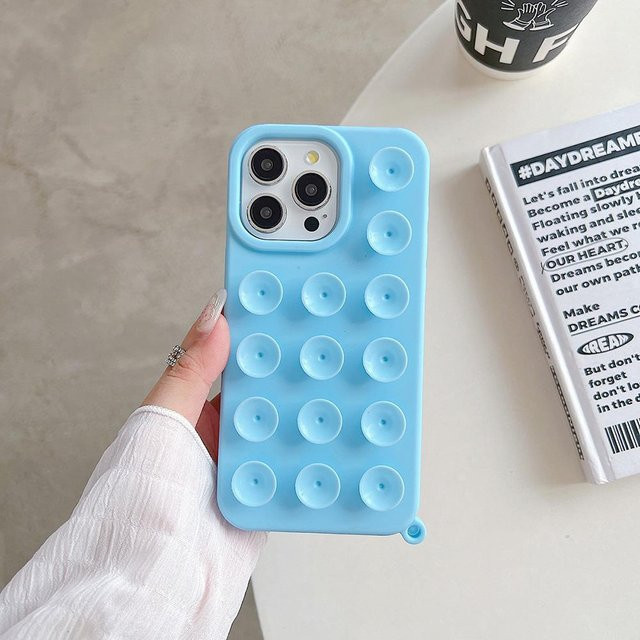 TUNEDEE Silikon Handyhülle mit Saugnapf für iPhone 11 bis 16 Pro Max, rutschfest und stoßfest, Multicolor - Bild 1