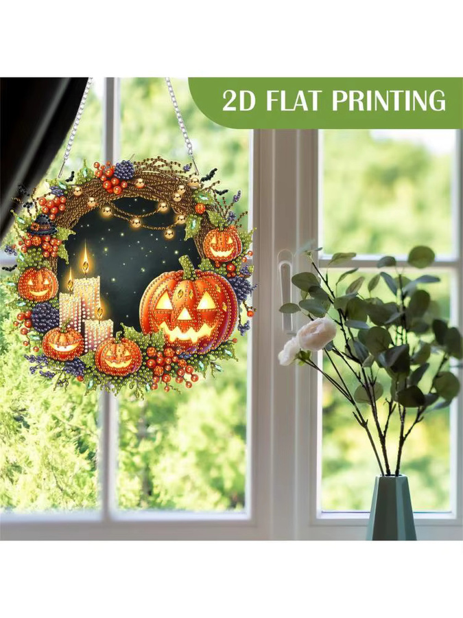APWIKOGER Halloween DIY 2D Diamond Painting Set mit Acryl Fenster Anhängern in Multicolour - Bild 4