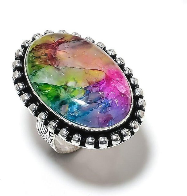 Manju Jewels Paradise Ring, Regenbogen-Solarquarz, 925 Silber, Damen, Größe 6 - Bild 1