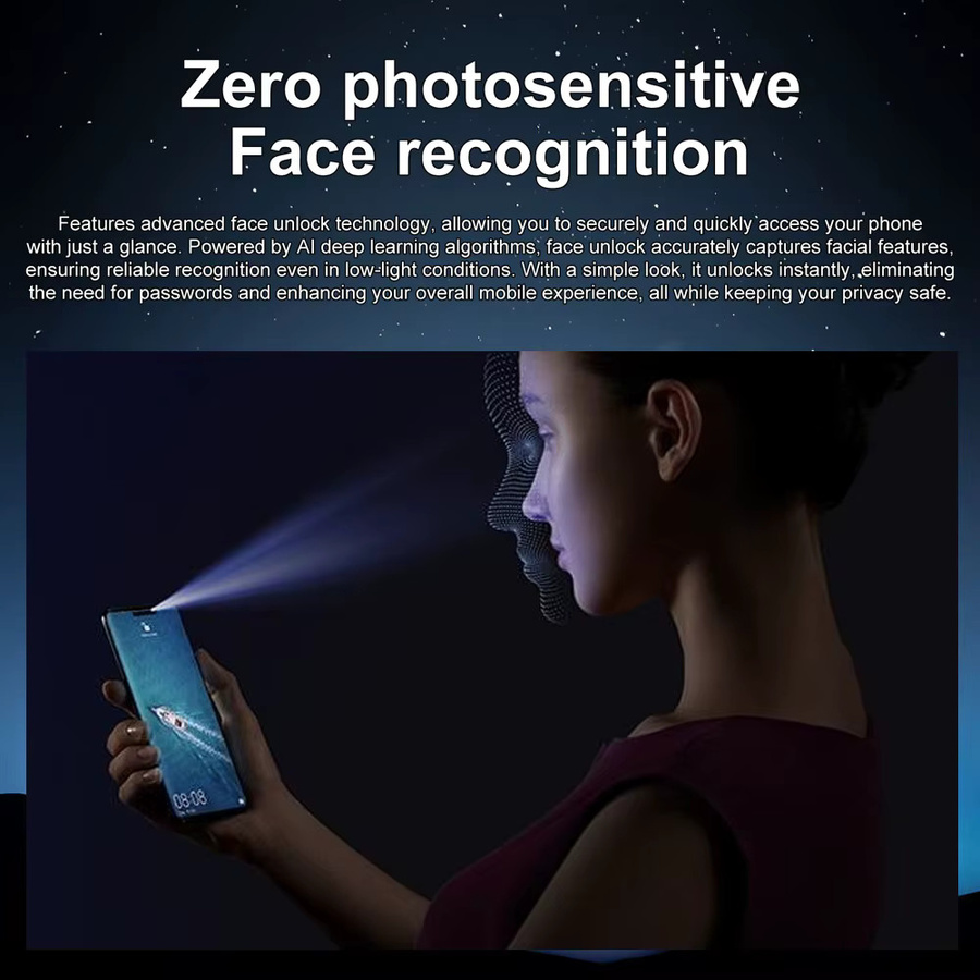 K-Touch iFone 18 Pro Maxi Smartphone Android 5G mit 7,3 Zoll HD Display, 22GB RAM, 2TB Speicher, Face ID und Dual-SIM in Weiß - Bild 4