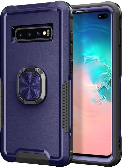 Samsung Galaxy S10 Plus Handyhülle in Blau mit robustem 3-Schicht-Fallschutz und Anti-Rutsch-Funktion - Bild 1