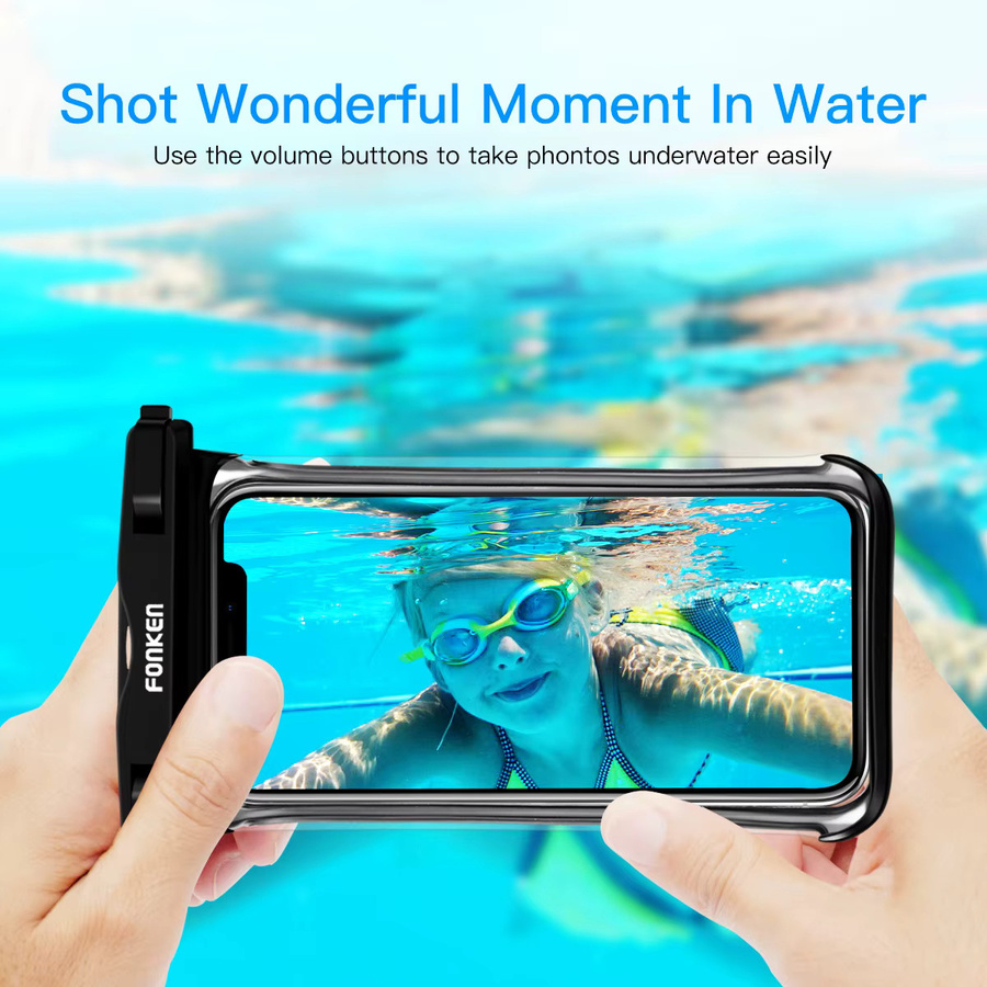 FONKEN Wasserdichte Unterwasser-Handyhülle für Apple iPhone, Huawei, Xiaomi und Samsung in Weiß - Bild 5