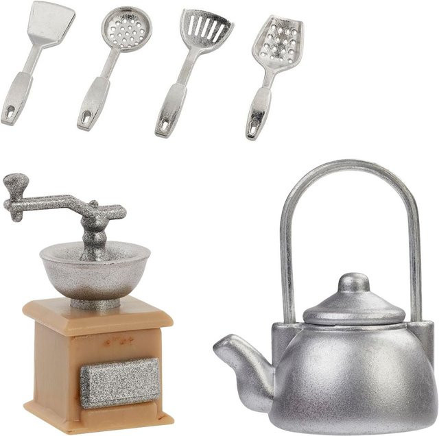 HobbyFun Nostalgie Küchenzubehör Miniatur-Set Silber Kunststoff - Bild 1