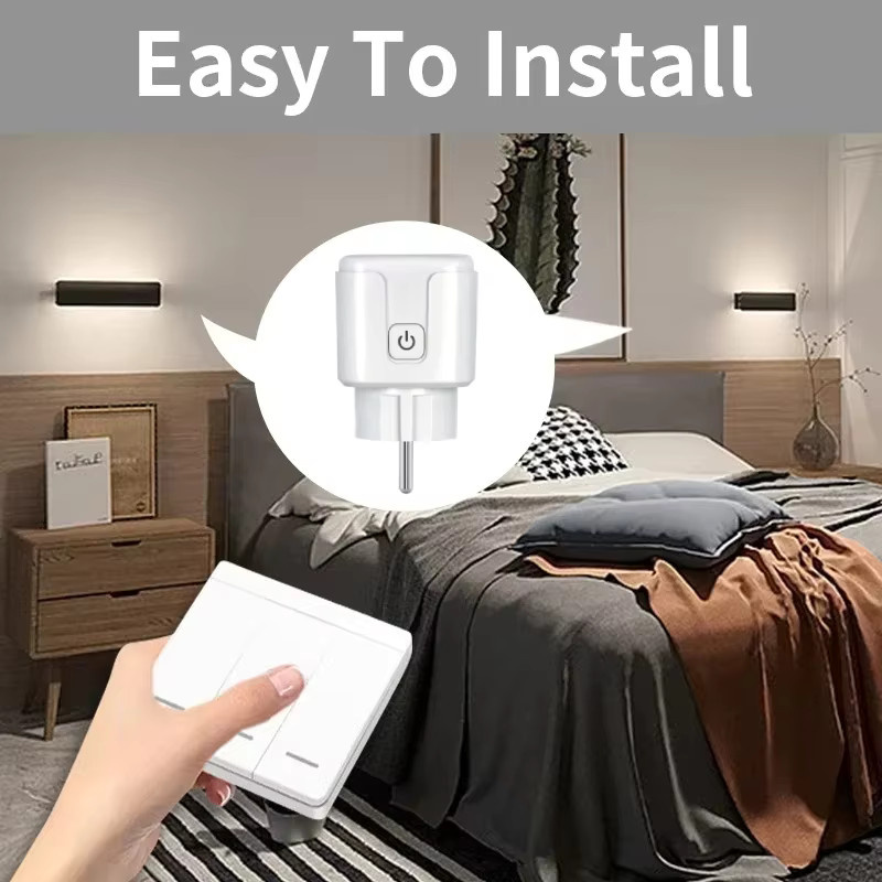 kebidumei Kabelloser Steckdosenschalter mit Wandschalter Set, 433MHz, EU FR Stecker, 230V, 16A, Farbe: Weiß - Bild 4