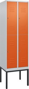 C+P Doppelstock-Spind Classic PLUS mit 2 Abteilen, Gestell, Zylinderschloss, Farbe: Reinorange, H x B x T: 212 x 60 x 50 cm - Bild 1