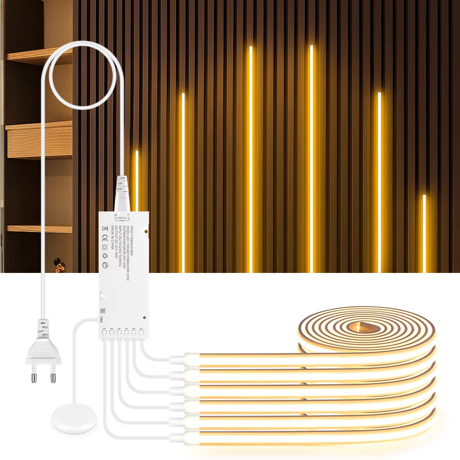 Rybakov Neon-COB-LED-Streifen in Warmweiß, Selbstklebender Silikon-LED-Band für Wandverkleidung und Unterschränke, 24 V - Bild 4