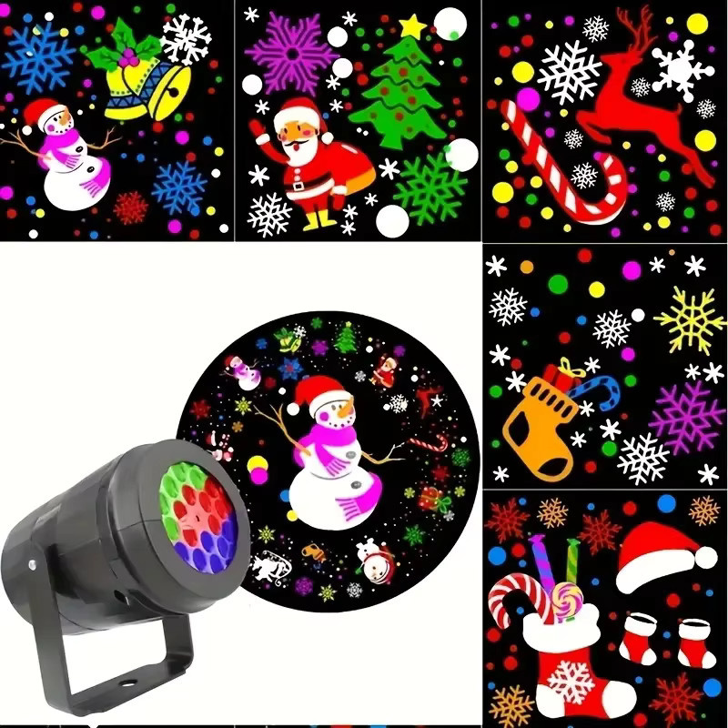 Leclstar USB Weihnachts-Schneeflocken-Projektor in Schwarz mit rotierendem Urlaubsmuster für die Innenraumdekoration - Bild 7