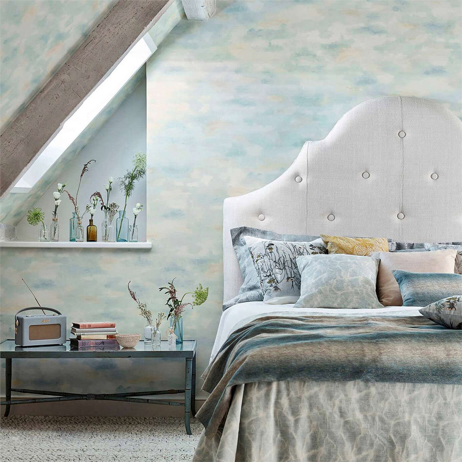 Sanderson Tapete Bamburgh Sky Estuary Blue Natur Abstract Vlies Non-Woven Satin-Gloss - Bild 1