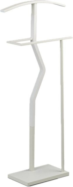 Relaxdays Herrendiener aus Stahl und MDF in Weiß mit Hosenstange, H x B x T: 107 x 48 x 20 cm - Bild 1
