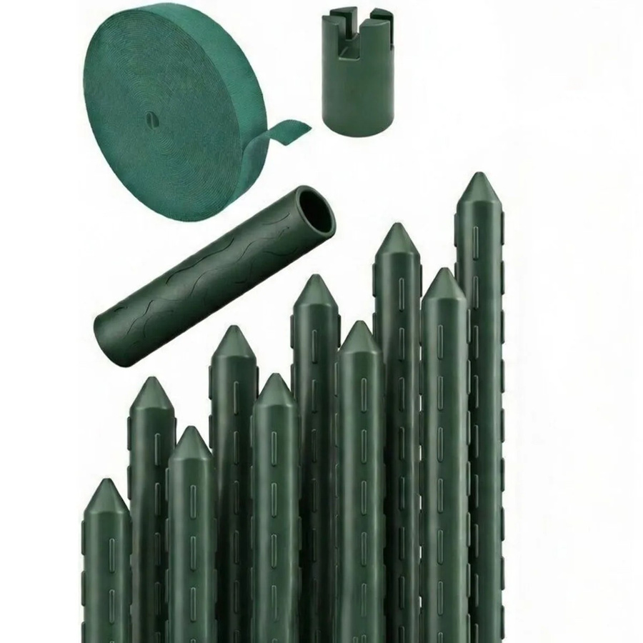 TTL GARDEN Rankstäbe 10er Set Grün, Kunststoffbeschichteter Stahlkern als Rankhilfe für Garten und Gewächshaus, Höhe: 240 cm - Bild 2