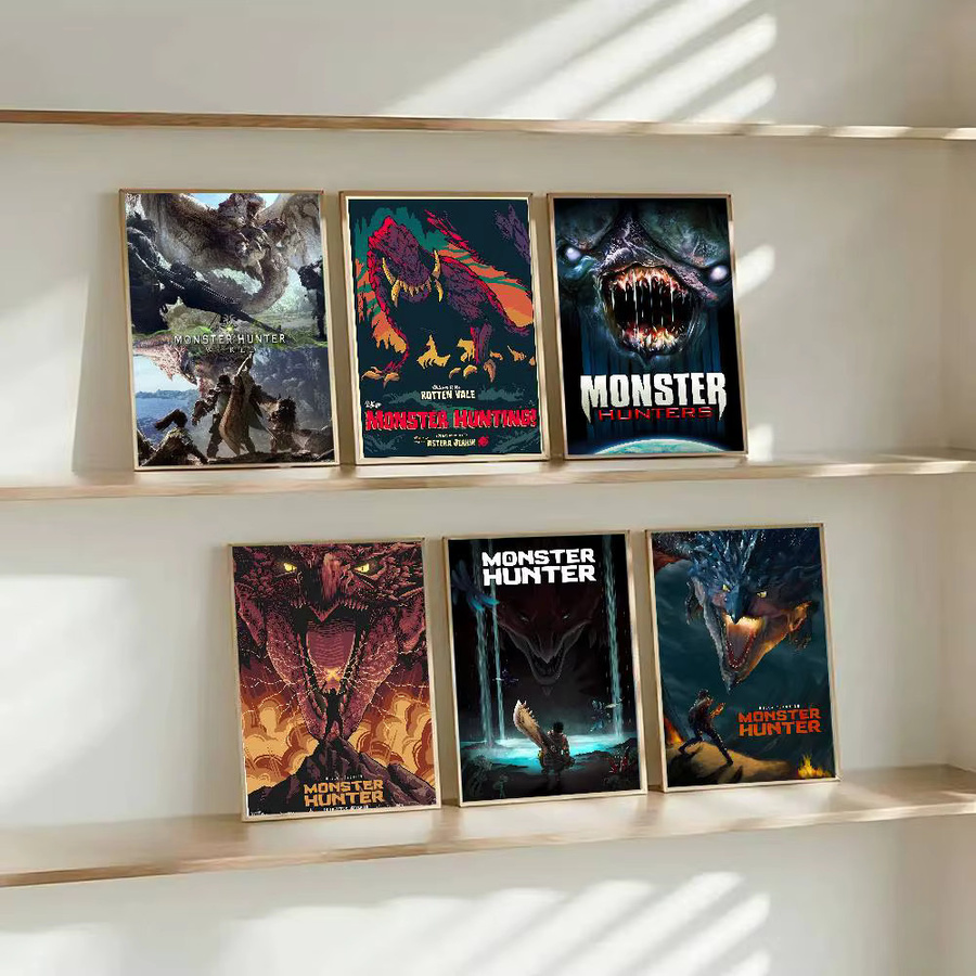 Monster Hunter Wandkunst-Aufkleber Bilibili, wasserfester Poster-Druck in Mehrfarben, rechteckig - Bild 3