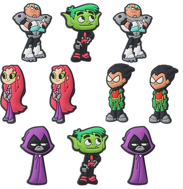 Teen Titans Schuhanhänger, Schuhzubehör, 5/10 Stück, Kunststoff, Bunt / Mehrfarbig - Bild 1