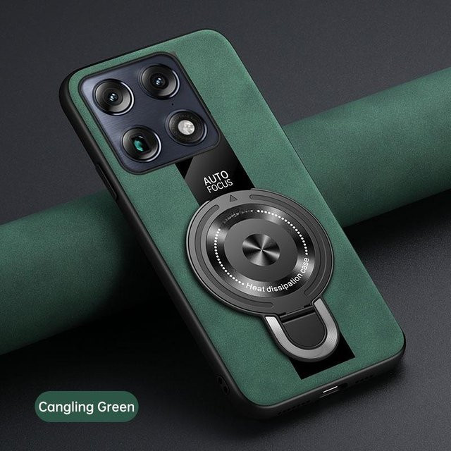 Stoßfeste Motorola Handyhülle mit magnetischem Ringhalter für Moto X70 Air Pro und Edge 70 Ultra in Grün mit kabellosem Laden - Bild 1
