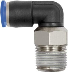 Riegler L-Steckverschraubung Blaue Serie mini, drehbar, R 1/8, blau - Bild 1