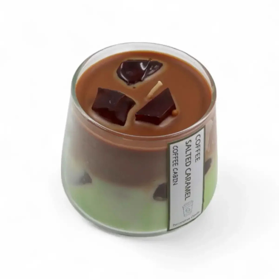 Mansion Duftkerze Coffee and Salted Caramel in Grün und Braun - Bild 1