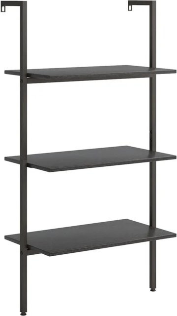 vidaXL Anlehnregal mit 3 Ablagen in Schwarz, modern und matt, B/T/H: 64 x 35 x 120,5 cm - Bild 1