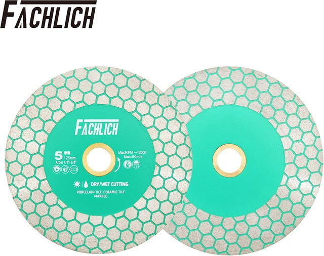 FACHLICH 2 Stück Diamant-Trennscheiben 125 mm für Keramikfliesen und Porzellan - Bild 1