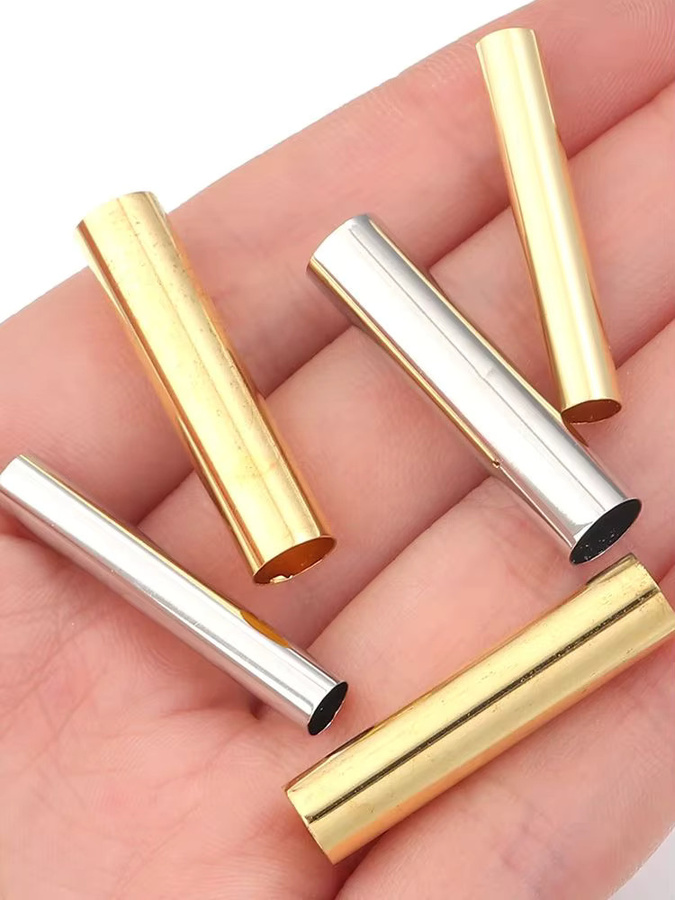 Lingsai Spacer Perlen, Kupfer, Gold Rhodium Farbe, 4/6mm - Bild 3