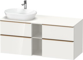 Duravit Waschtischunterschrank D-Neo in Weiß Hochglanz mit 2 Schubladen, Breite: 140 cm, Tiefe: 55 cm, Höhe: 66,4 cm - Bild 1