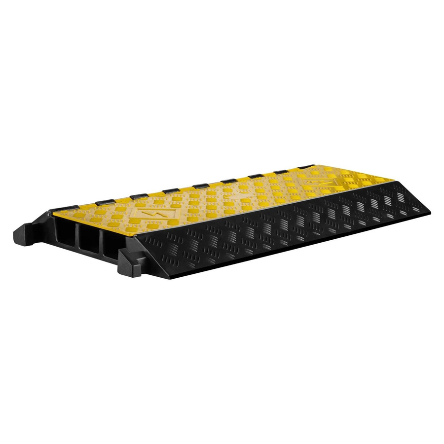 Wiltec Kabelbrücke Kanal Überfahrschutz in Gelb-Schwarz B/T/H: 95 x 49 x 8 cm - Bild 2