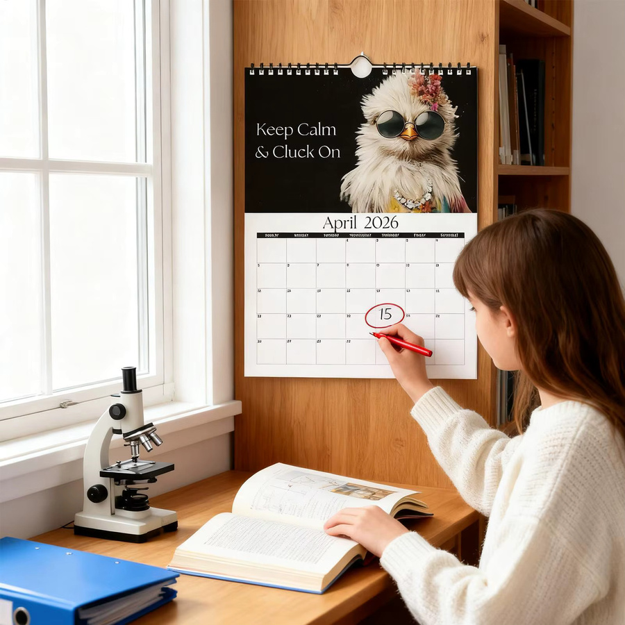 Wandkalender 2026 mit Henne-Motiven in Mehrfarbig - Bild 6