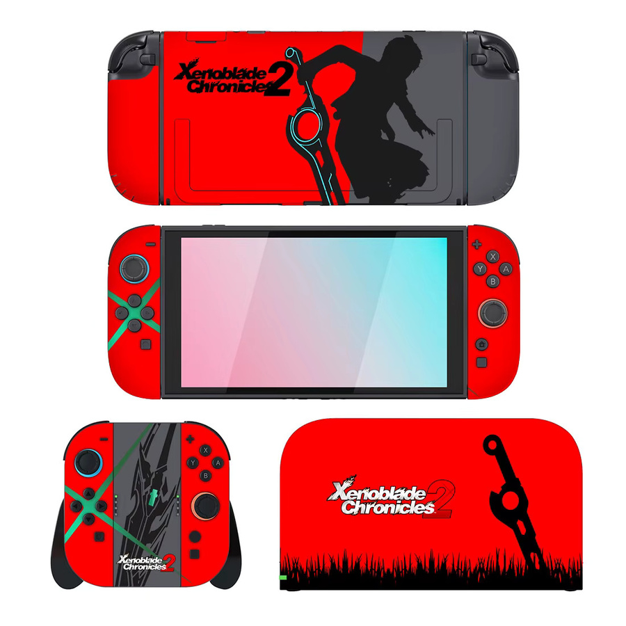 Xenoblade Chronicles 2 Schutzaufkleber für Nintendo Switch 2 Konsole, Dock, Ladegerät und Joy-Con Controller in Weiß und Multicolour aus Vinyl - Bild 2