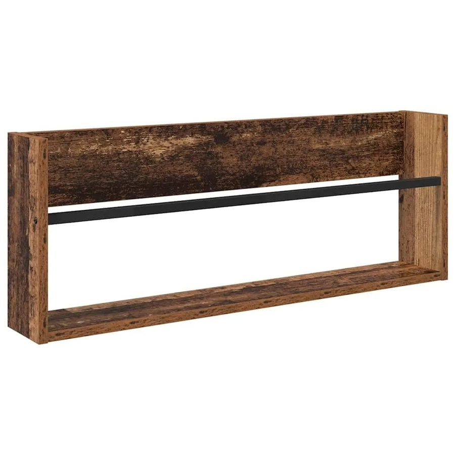 vidaXL Magazinregal aus Holzwerkstoff in Braun, Wandmontage, B/T/H: 80 x 12 x 30 cm - Bild 2