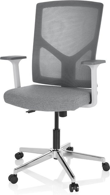 hjh OFFICE Bürostuhl BRETON BASE Grau mit Armlehnen, Kopfstütze und Netzstoff - Bild 1