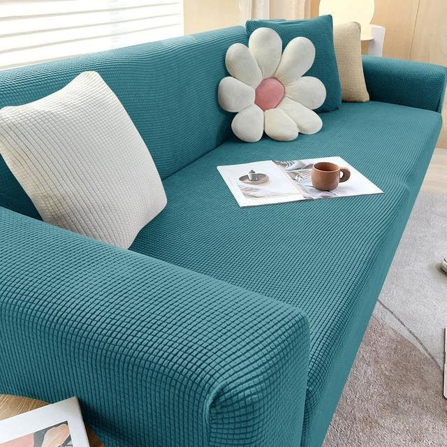 Yiran Furniture Elastischer Sofabezug aus Jacquardstoff in Dunkelblau für 1 Sitz, Breite: 90-140 cm - Bild 1