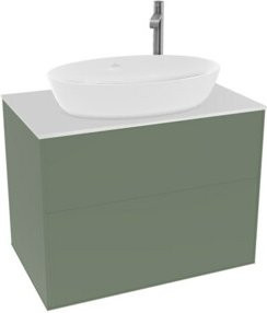 V&B Waschtischunterschrank Finion mit Wandbeleuchtung in Weiß lackiert, B: 80 cm, T: 50,1 cm - Bild 1