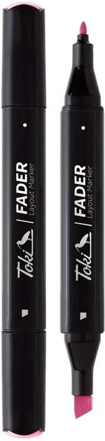 Toki Marker Fader Set mit 66 Farben in Pastel Rose mit Brush und Chisel Spitze - Bild 1