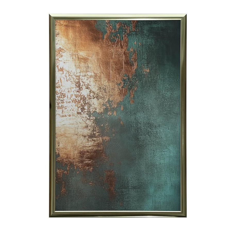 iKable Wandbild Kupferner Akzent in Türkis mit goldenem Aluminiumrahmen, B: 30 cm, H: 40 cm - Bild 2