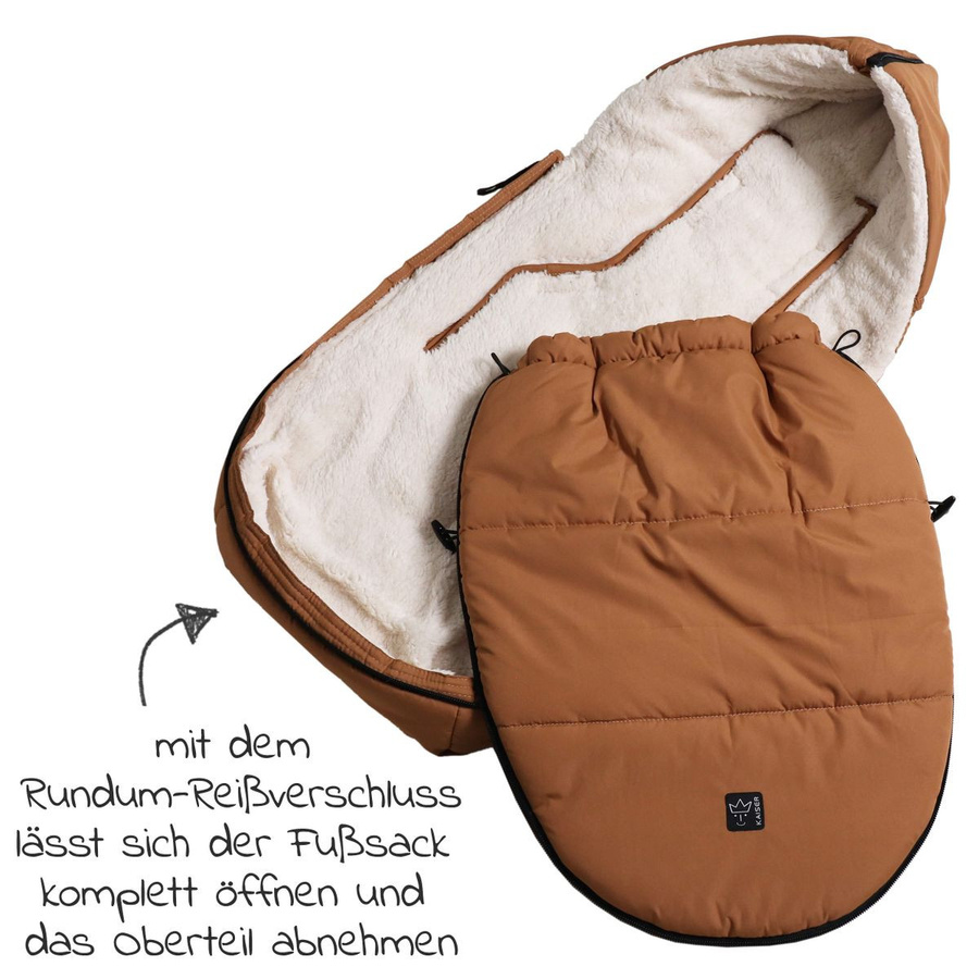 Kaiser Fleece-Fußsack Hoody 2.0 für Babyschale und Babywanne in Camel/Braun, B: 80 cm, T: 40 cm - Bild 5