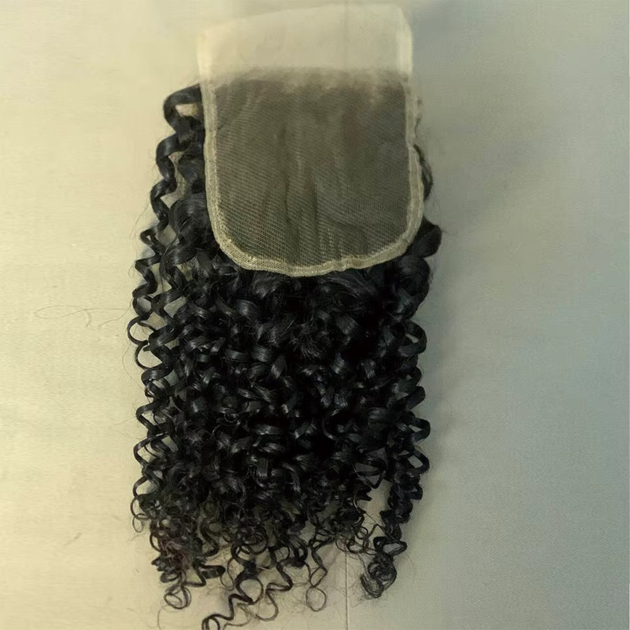 Melt Skin Pixie Curly Echthaar Lace Closure, 4x4 Schweizer Spitze, federnd gelockt - Bild 2