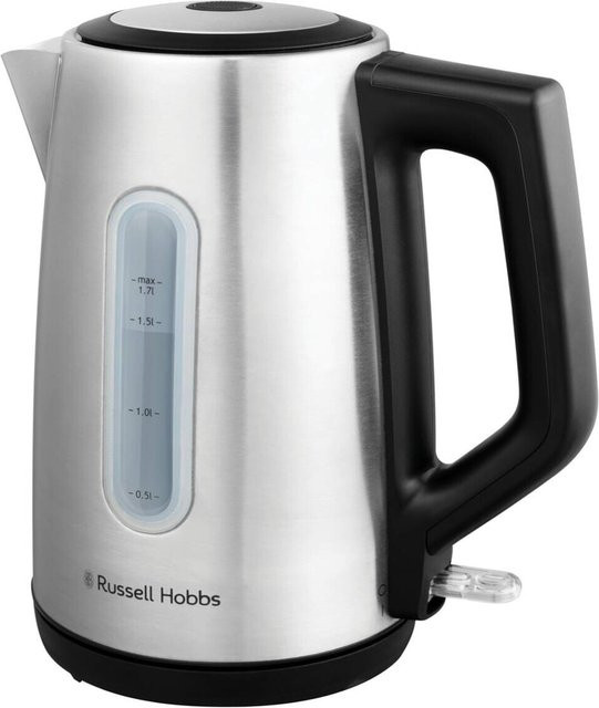 Russell Hobbs Heaton Wasserkocher 27380-70 in Silber und Schwarz aus Edelstahl mit 1,7 l Fassungsvermögen - Bild 1