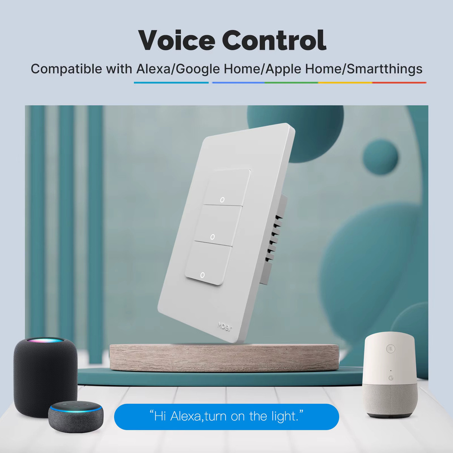 MOES Matter WiFi Smart Lichtschalter in Weiß mit App-Steuerung, kompatibel mit Alexa, Google Assistant und Apple HomeKit - Bild 4