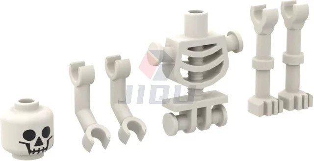 lizhi MOC Weiß Skelett Schädel Actionfiguren Zubehör, Bausteine - Bild 1