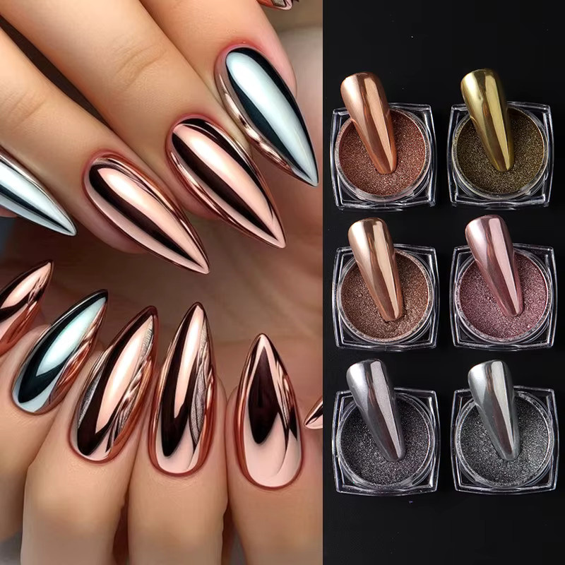 eelhoe Nagelpuder, Metallic, Gold Silber Rosé, 6/12 Stück, Unisex - Bild 2