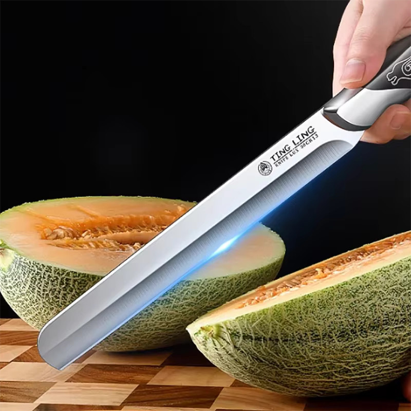 PTIEB Multifunktionsmesser aus Edelstahl in Silber für Obst, Wassermelone, Brot und Grill - Bild 3