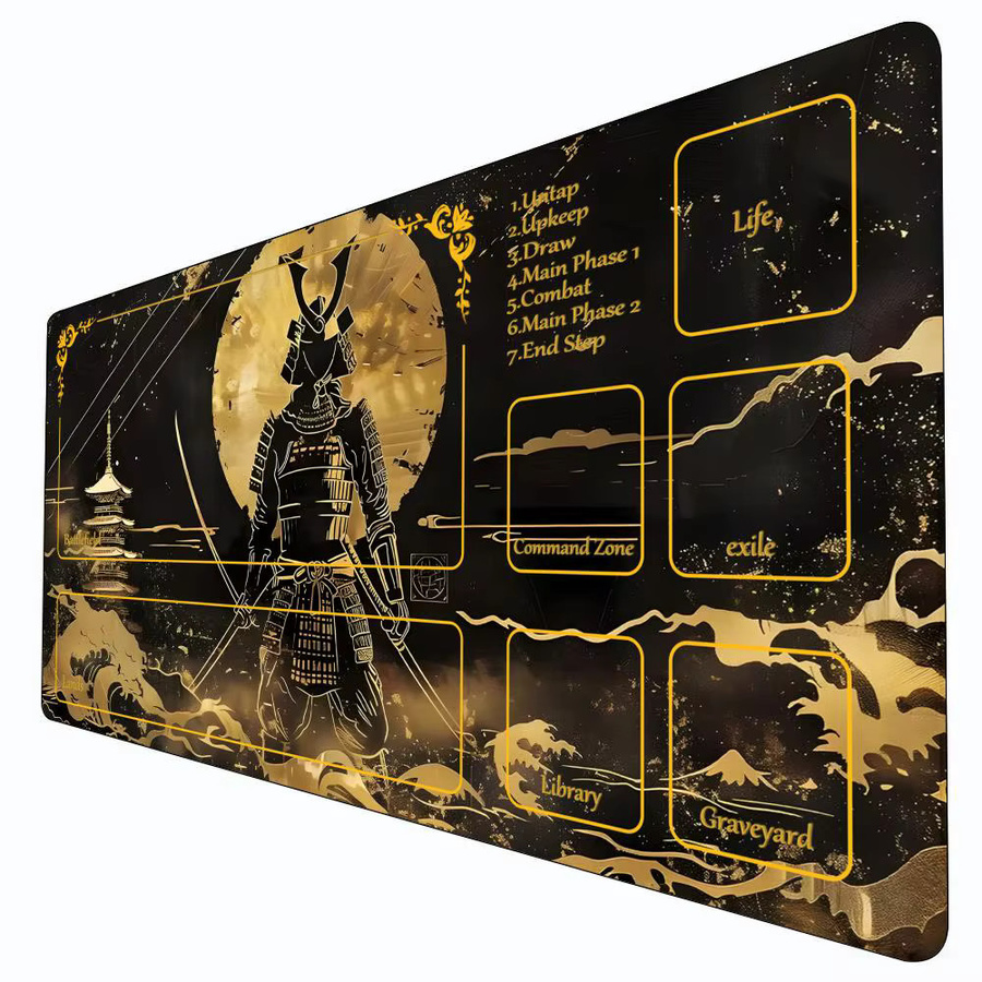 Mairuige Samurai MousePad Magic Playmat für TCG und Commander, Schwarz/Mehrfarbig, B/H: 35,56 x 60,96 cm - Bild 5