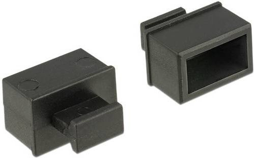 Delock 64021 Staubschutz für SFP Schacht mit Griff, 10 Stück, Schwarz - Bild 1