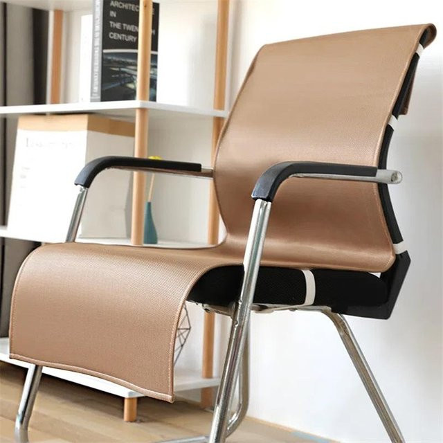 Sommer Eis Seide Kühlkissen Stuhlauflage für Büro und langes Sitzen, Kühlmatte für heißes Wetter, Farbe: Braun, B x H: 45 x 95 cm - Bild 1