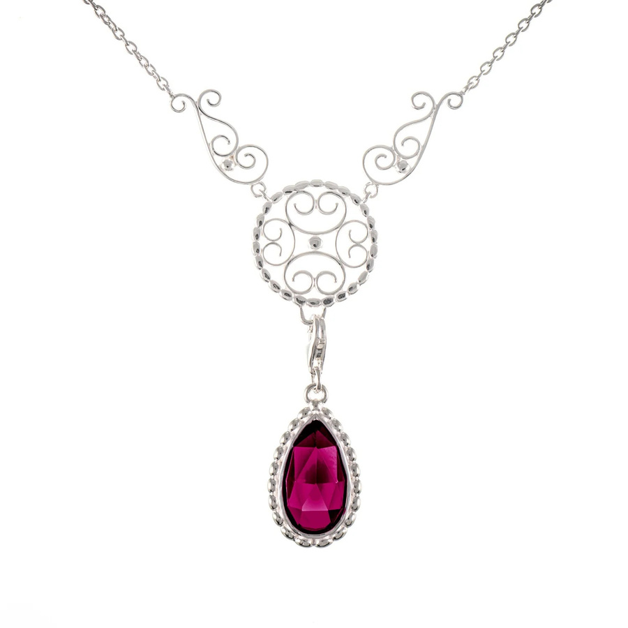Collier Signature 925 Silber, wechselbarer Stein, beere, Damen - Bild 1