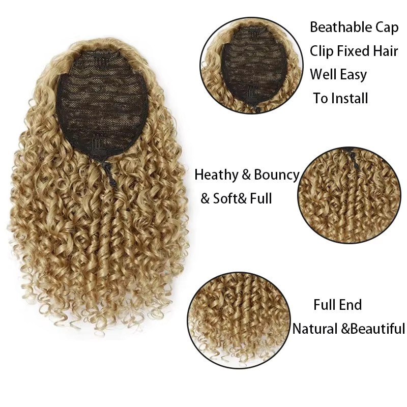 ManeMarvels Afro-Locken-Pferdeschwanzverlängerung, Ombre, Unisex - Bild 3