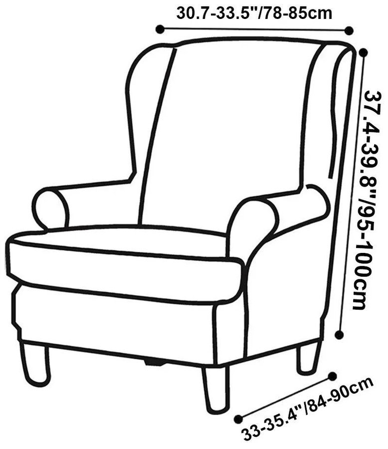 Elastischer Ohrensesselbezug aus Samt Plüsch mit Sitzkissenbezug für Einzel-Relaxsofas - Bild 2