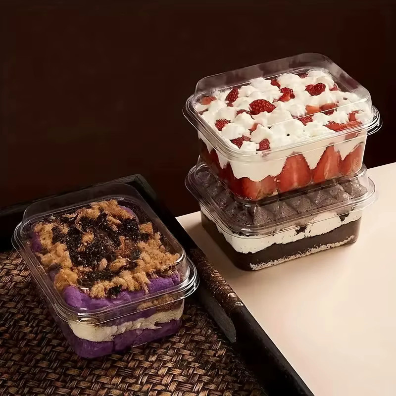 Transparente Einweg Kunststoff Boxen für Kuchen, Desserts und Obst zur Dessertverpackung - Bild 6