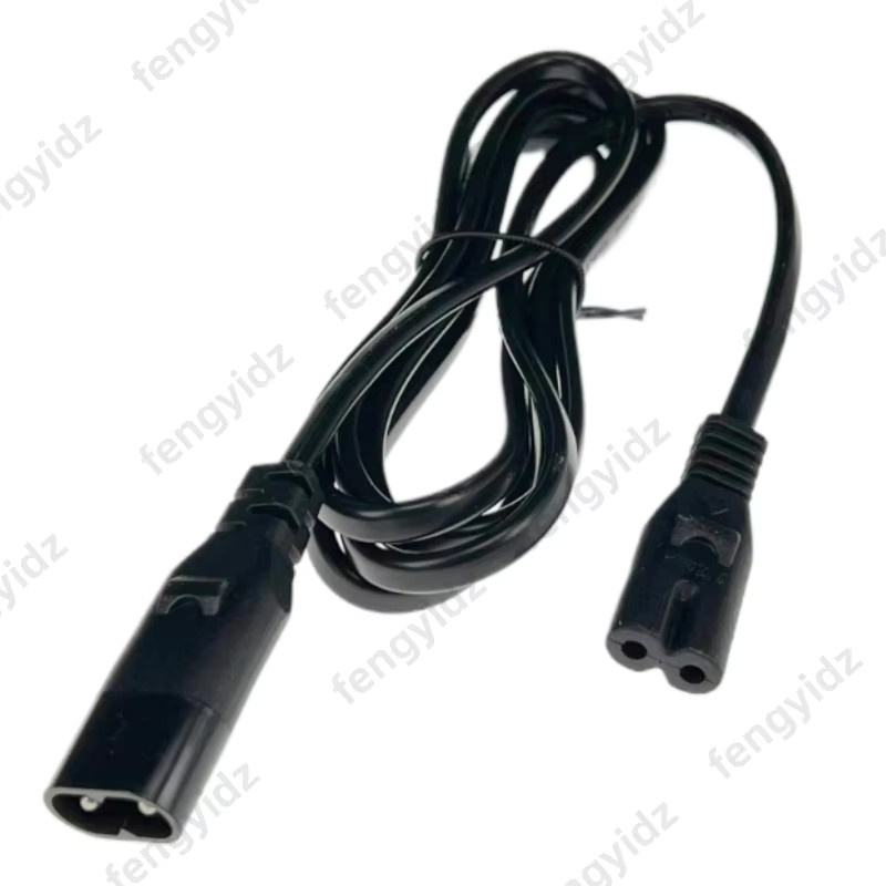 fengyidz C7/C8 Power Adapter Konverterkabel, IEC320 C7 Buchse auf C8 Stecker Verlängerungskabel, Schwarz, Länge: 1,8 m - Bild 2