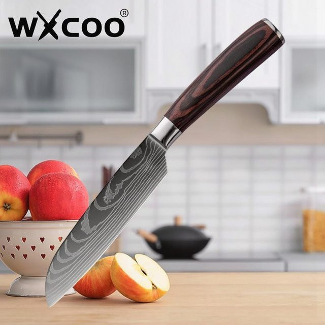 WXCOO Santokusmesser aus Edelstahl in Silber, 12,7 cm - Bild 1